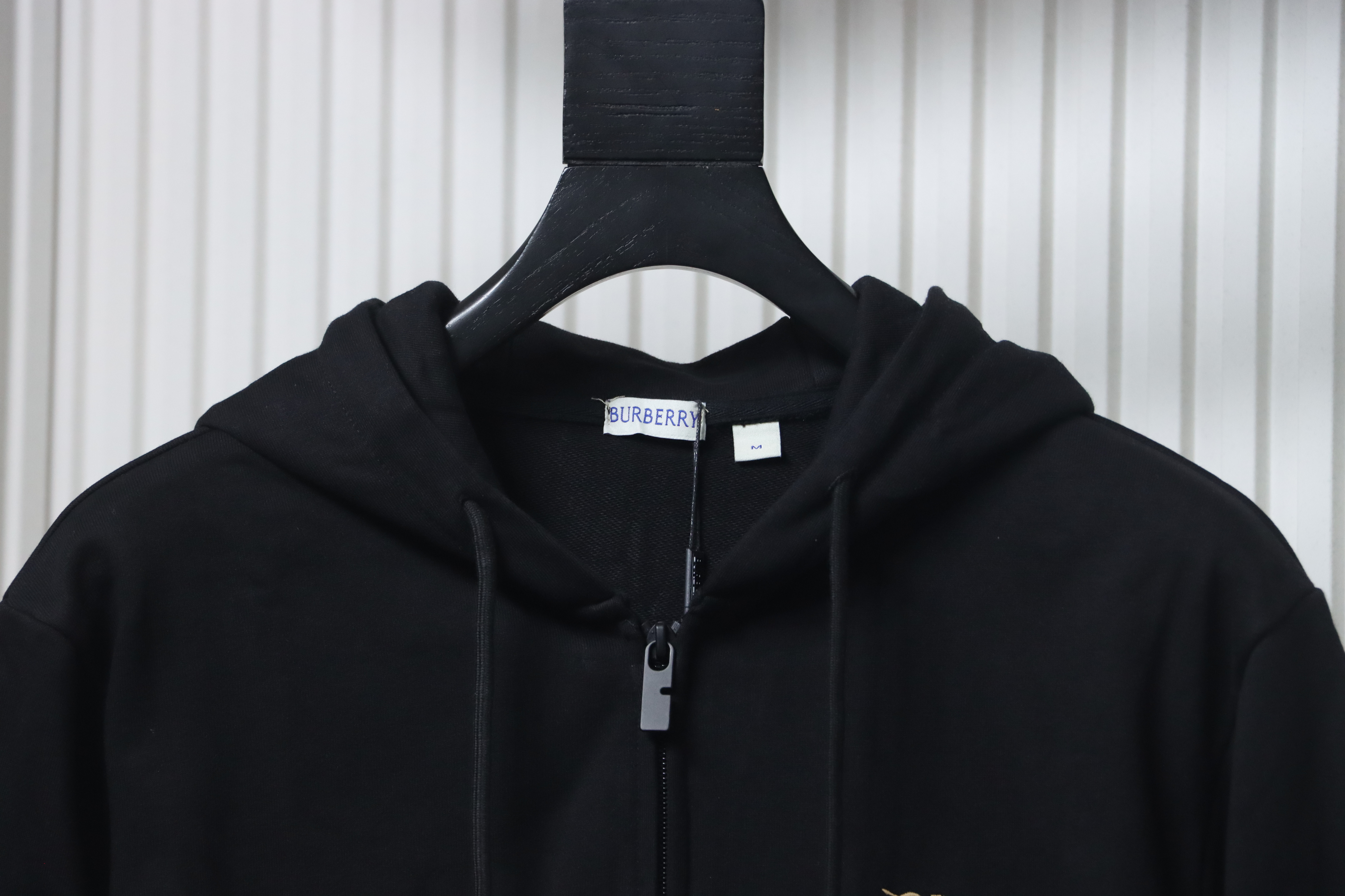 Burberry Warhorse Cross-Stitch Zippered Hooded Jacket Black