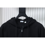 Burberry Warhorse Cross-Stitch Zippered Hooded Jacket Black