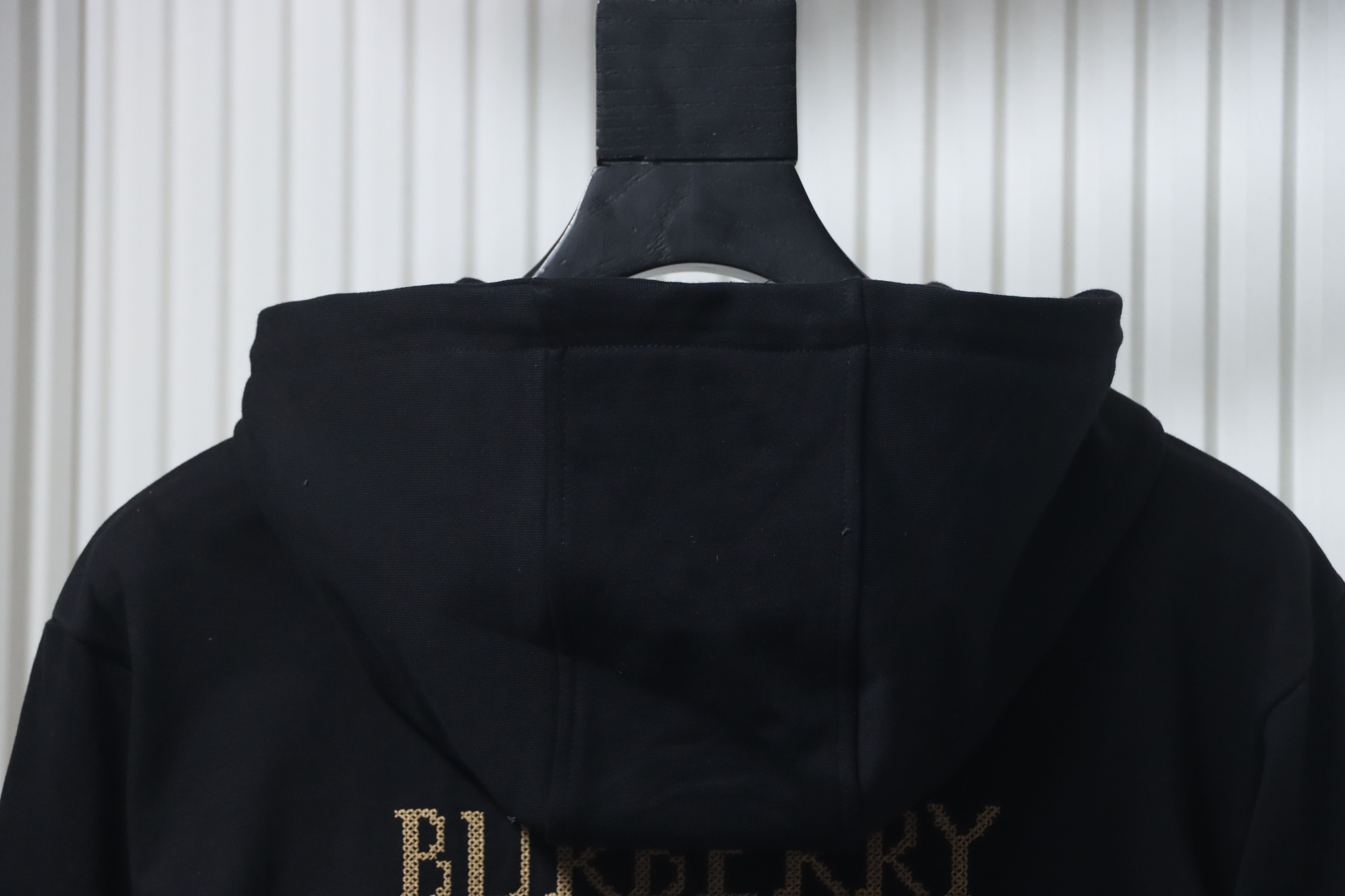 Burberry Warhorse Cross-Stitch Zippered Hooded Jacket Black