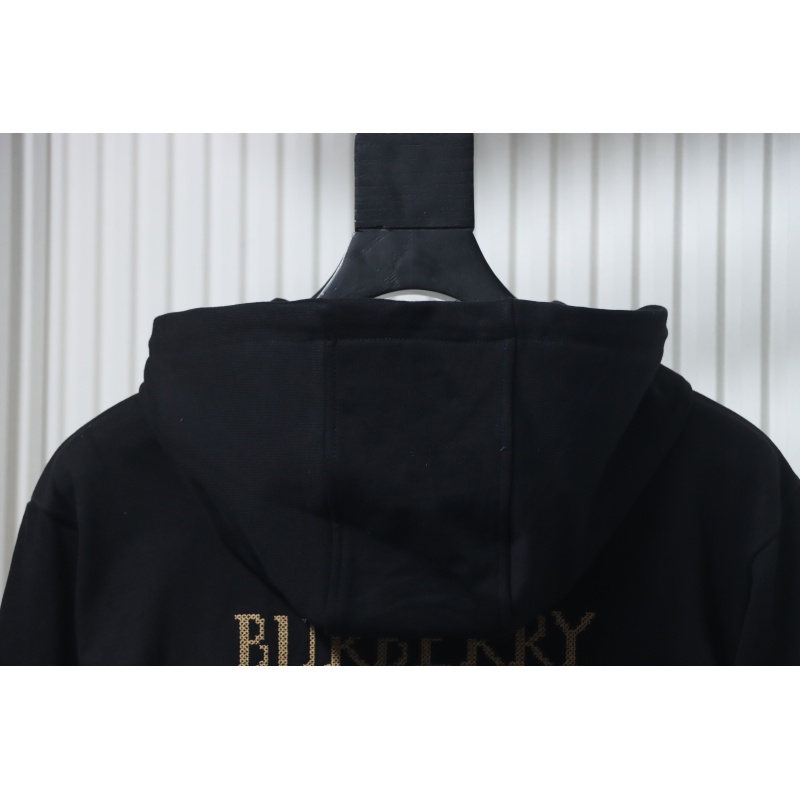 Burberry Warhorse Cross-Stitch Zippered Hooded Jacket Black