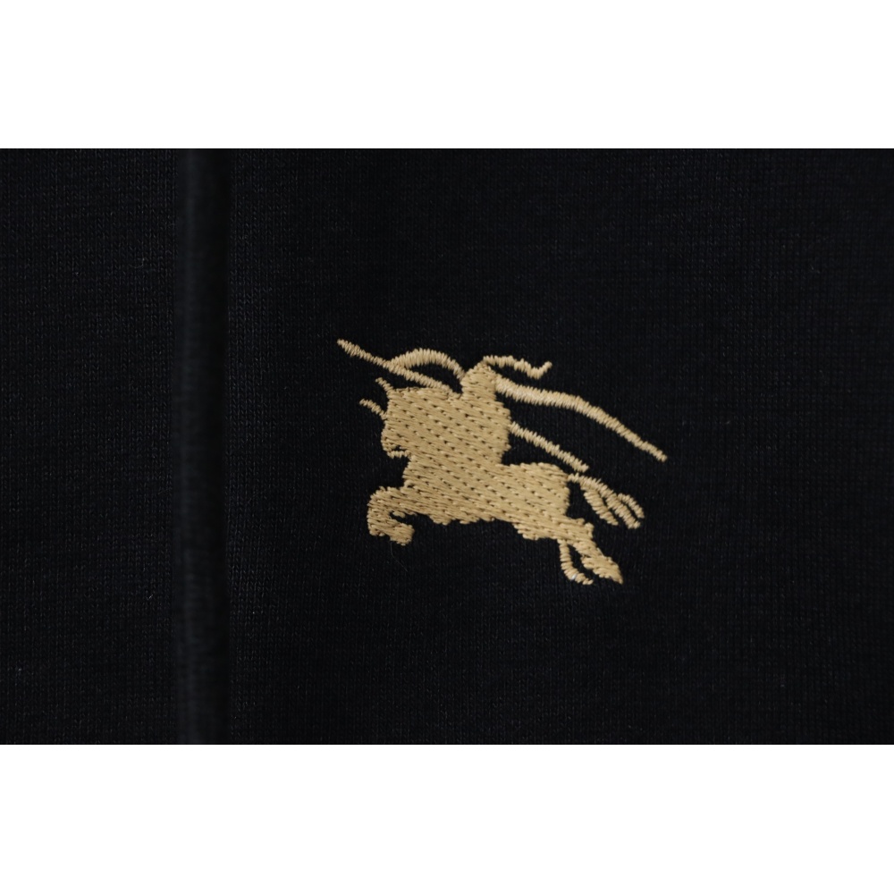 Burberry Warhorse Cross-Stitch Zippered Hooded Jacket Black