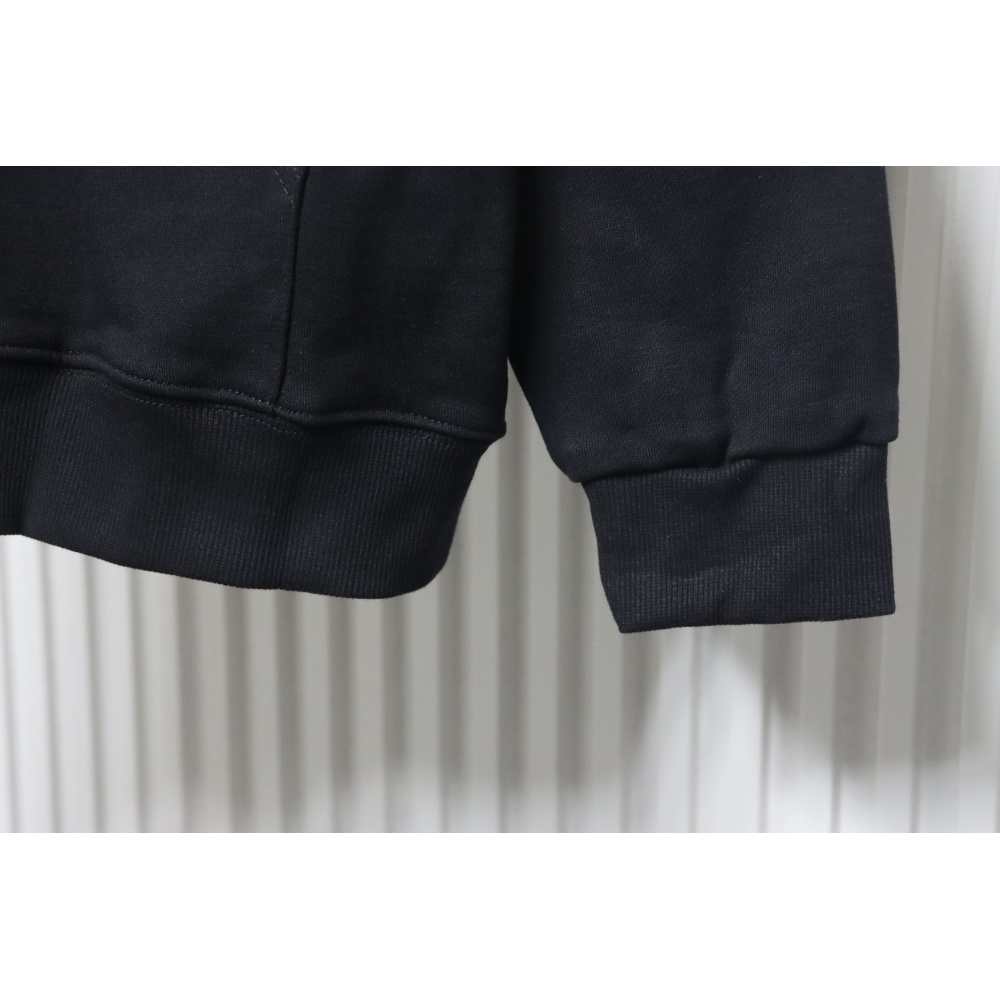 Burberry Warhorse Cross-Stitch Zippered Hooded Jacket Black
