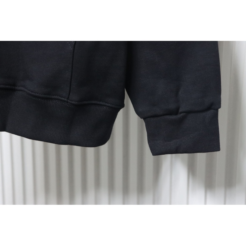Burberry Warhorse Cross-Stitch Zippered Hooded Jacket Black