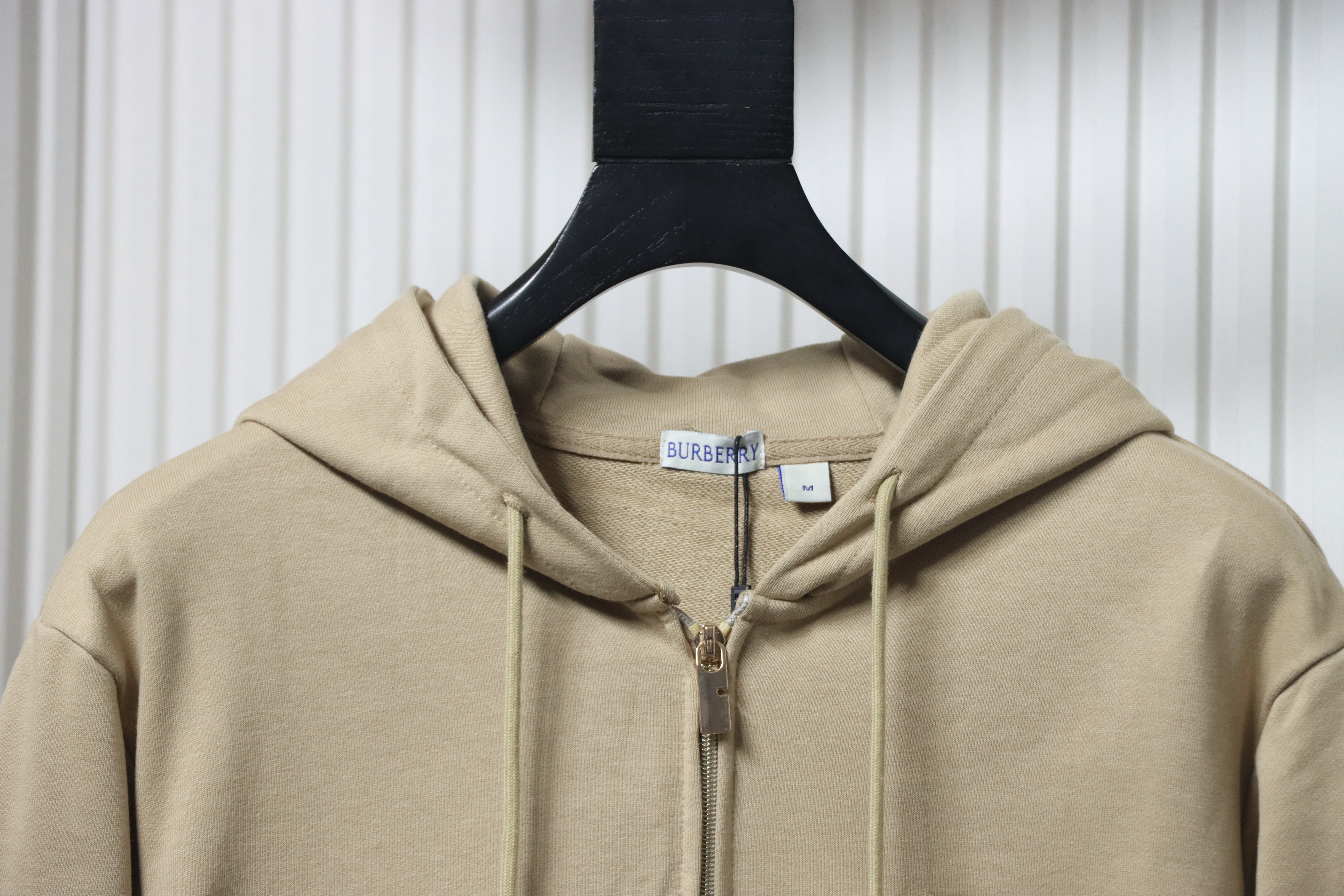 Burberry Warhorse Cross-Stitch Zippered Hooded Jacket Brown