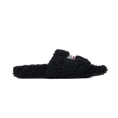 Balenciaga Black Furry Slides 02