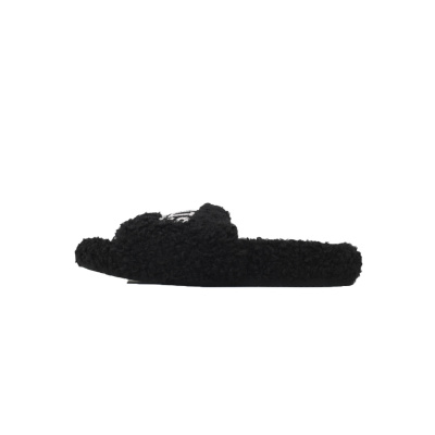 Balenciaga Cities Paris Furry Slide Black 01
