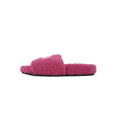 Balenciaga Cities Paris Furry Slide Bright Red 01