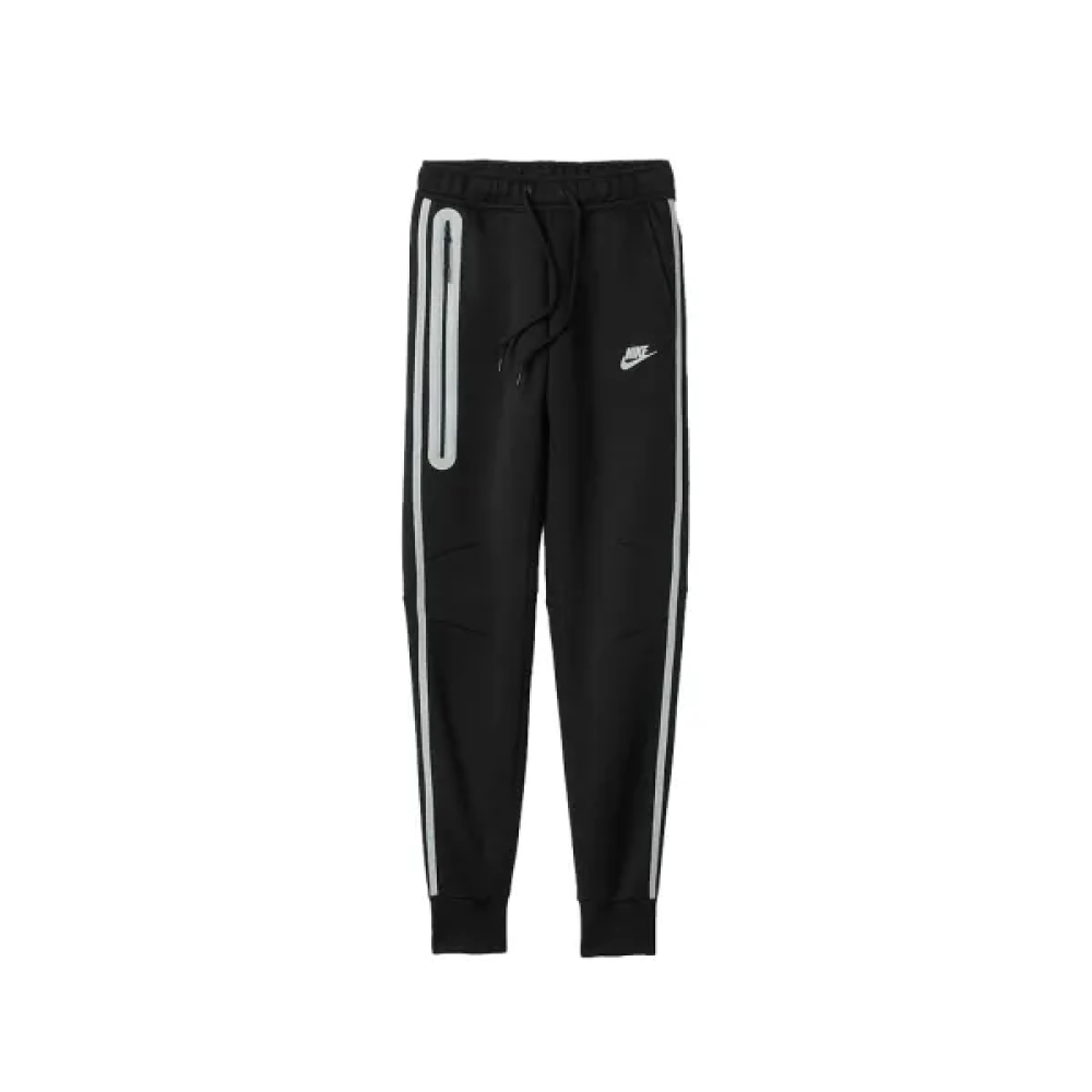Nike Sportswear Tech Fleece Full Zip Hoodie & Joggers Reflective Details Set Black Bemis Silver