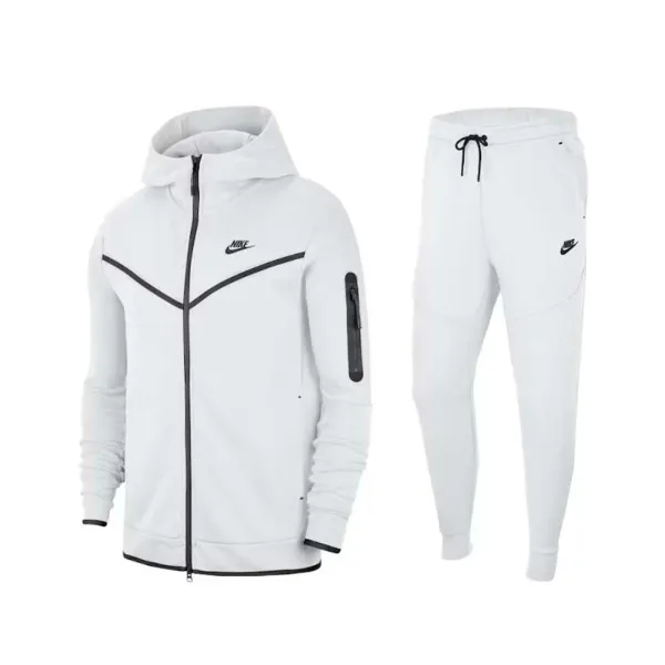 Nike Sportswear Tech Fleece Full Zip Hoodie & Joggers Set White