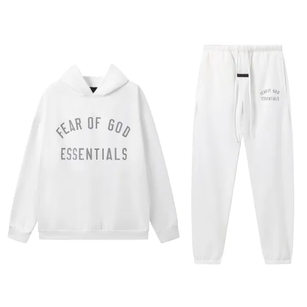 Fear of God Essentials Fleece II Hoodie & Sweatpant Set FG320#949 White