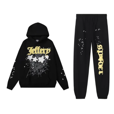 Sp5der Jeffery Hoodie & Sweatpant Set Black 01