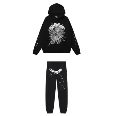 Sp5der OG Web Hoodie & Sweatpant Set Black 01