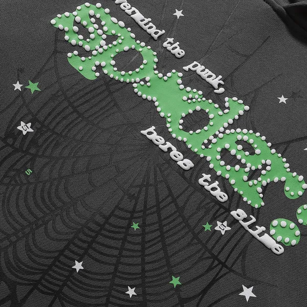 Sp5der Punk V2 Hoodie & Sweatpant Set Slate Grey