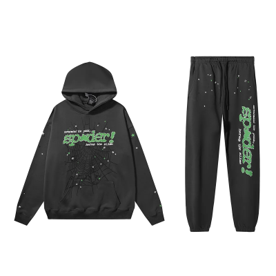 Sp5der Punk V2 Hoodie & Sweatpant Set Slate Grey 01