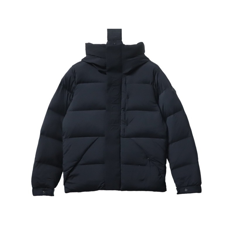  Moncler Black-Gray Madeira Hooded Short Down Jacket
