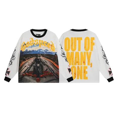 Godspeed Long Lonely Road Long Sleeve T-shirt #3100 White 01