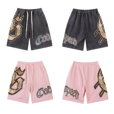 Godspeed Sweat Shorts #8678 Black/Pink 01