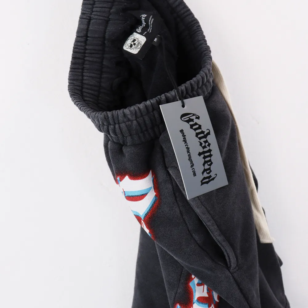 Godspeed Sweat Shorts #8770 Black/Blue