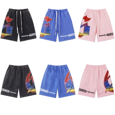 Godspeed Sweat Shorts #8775 Black/Blue/Pink 01