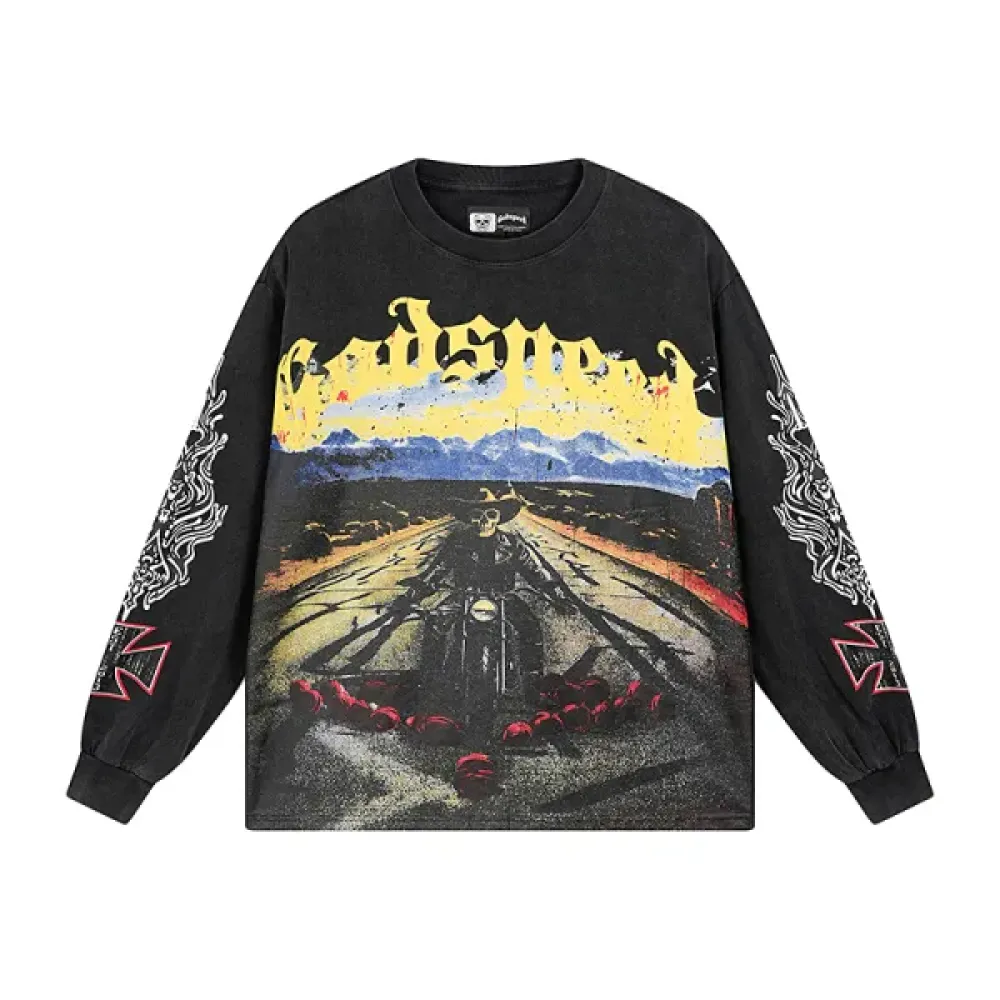 Godspeed Long Lonely Road L/S Thermal Tee #1100 Black Wash