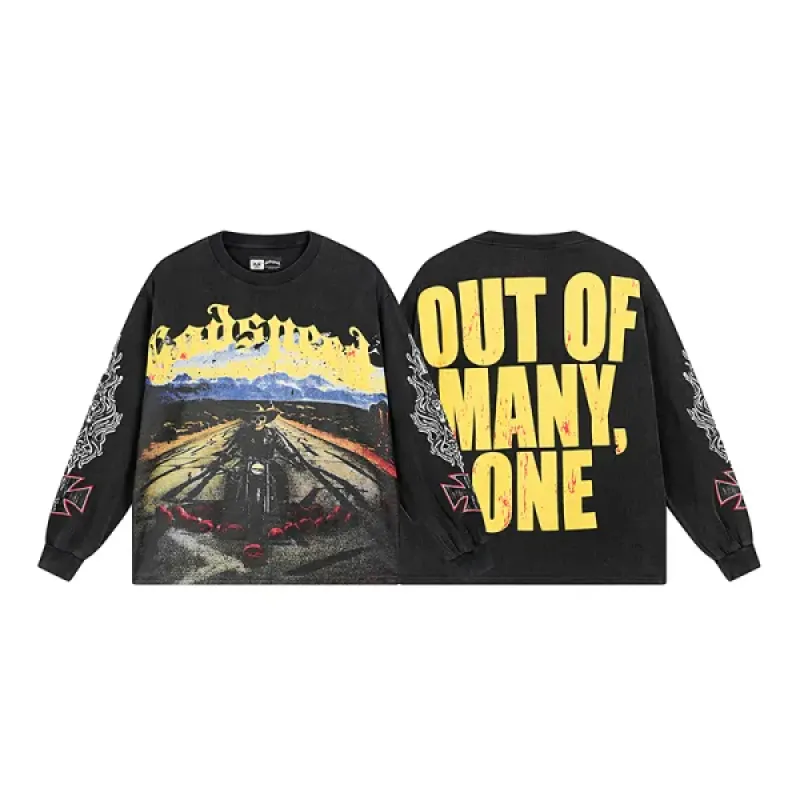 Godspeed Long Lonely Road L/S Thermal Tee #1100 Black Wash