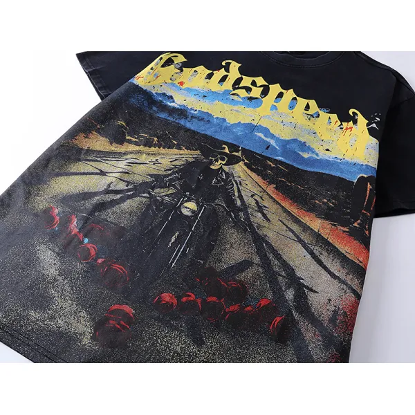 Godspeed Long Lonely Road T-shirt #1011 Black Wash