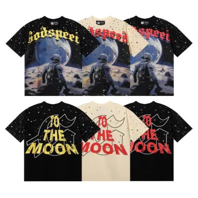 Godspeed No Looking Back T-Shirt #7072 Black Red/Apricot/Black Yellow 01