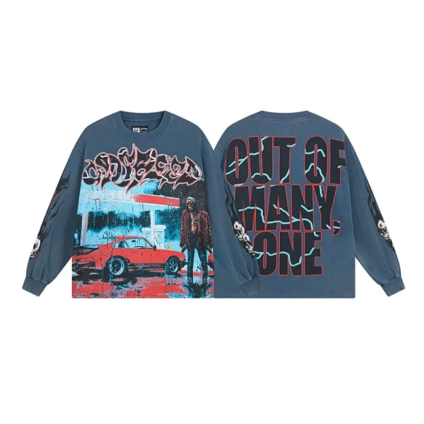 Godspeed Pit Stop L/S Thermal T-shirt #1101 Black/Blue Wash
