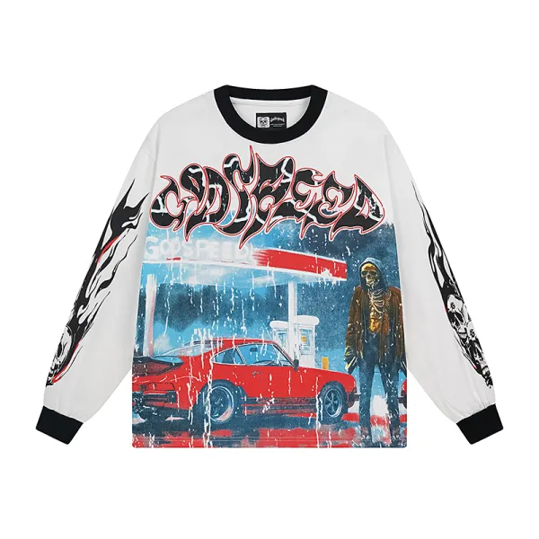 Godspeed Pitstop Thermal Long Sleeve T-shirt #3101 White/Apricot