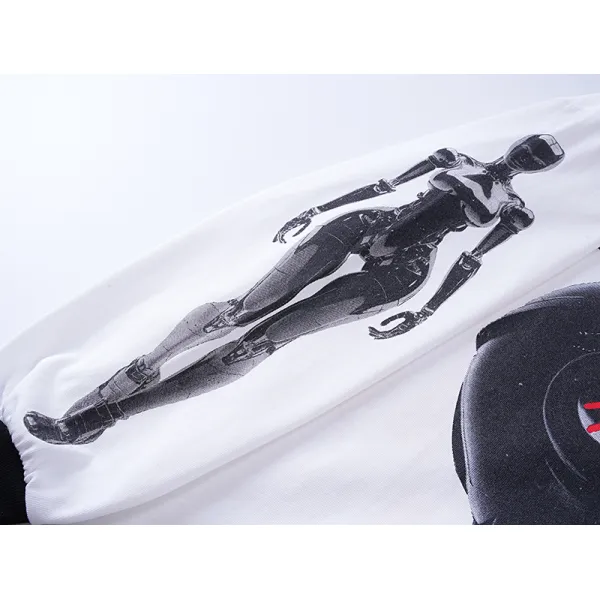 Godspeed Robot Skulls Long Sleeve T-shirt #3096 White/Apricot