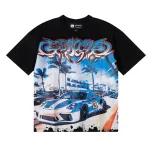 Godspeed Supercar Beach Road T-Shirt #7075 Blue/White/Black