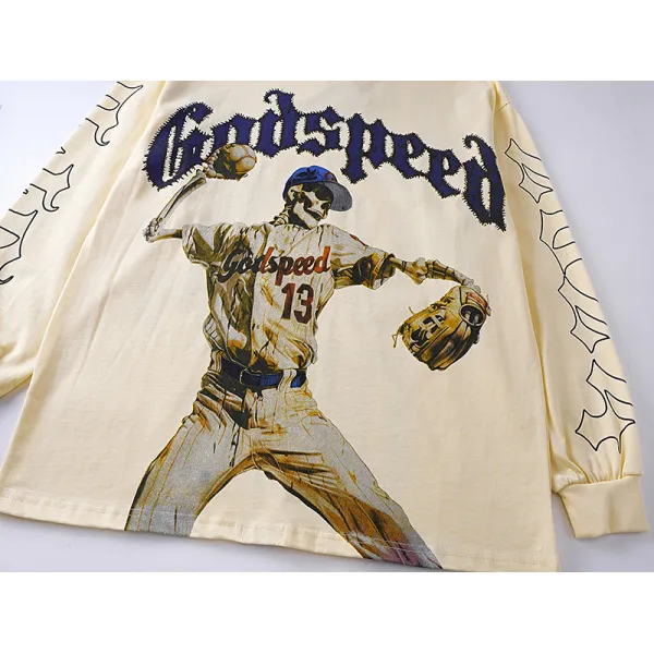 Godspeed Strike Out Long Sleeve T-shirt Bone #3158