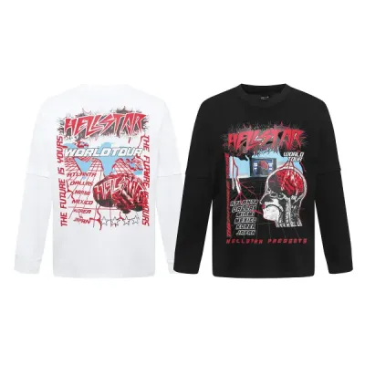 Hellstar ‘Brain’ Long-Sleeve T-Shirt D3236 Black/White 01