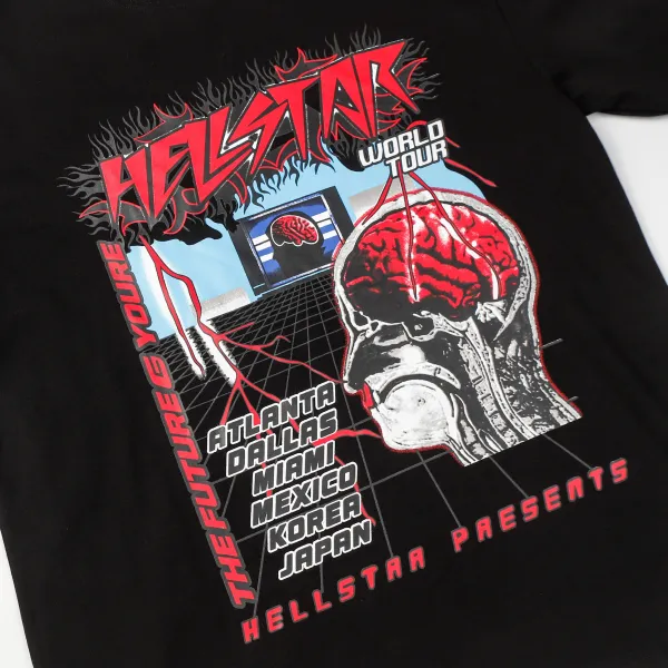 Hellstar ‘Brain’ Long-Sleeve T-Shirt D3236 Black/White