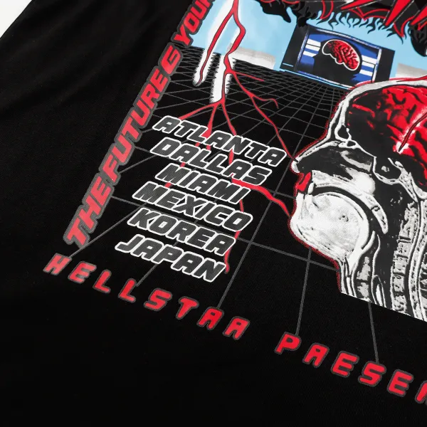 Hellstar ‘Brain’ Long-Sleeve T-Shirt D3236 Black/White