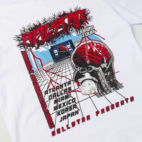 Hellstar ‘Brain’ Long-Sleeve T-Shirt D3236 Black/White