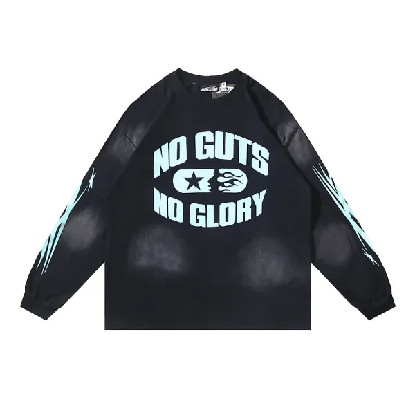 Hellstar 'No Guts No Glory' Long Sleeve T-Shirt #659 Black Blue
