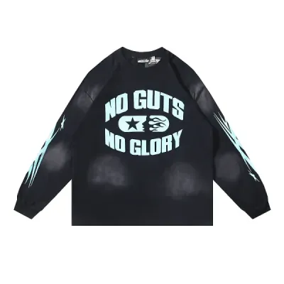 Hellstar 'No Guts No Glory' Long Sleeve T-Shirt #659 Black Blue 01