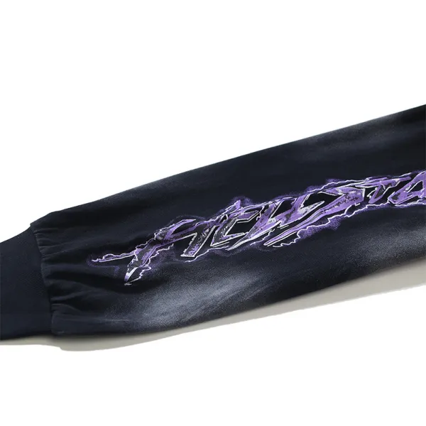 Hellstar 'Powered By The Star' Long-Sleeve T-Shirt #651 Black Purple