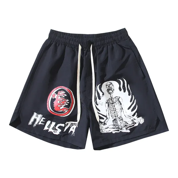 Hellstar Studios Casual Sports Skull Shorts #759 Black