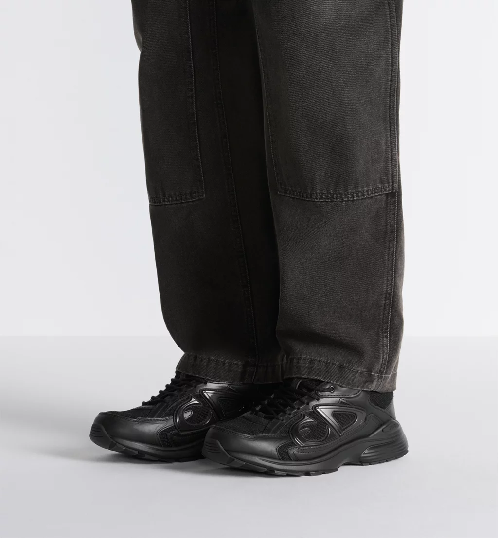 B30 Countdown Sneaker Black Smooth Calfskin and Black Technical Mesh 3SN279AAD_H900