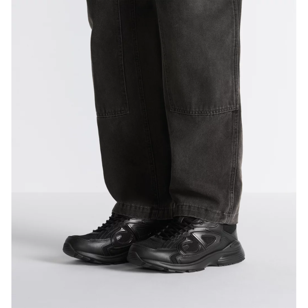 B30 Countdown Sneaker Black Smooth Calfskin and Black Technical Mesh 3SN279AAD_H900