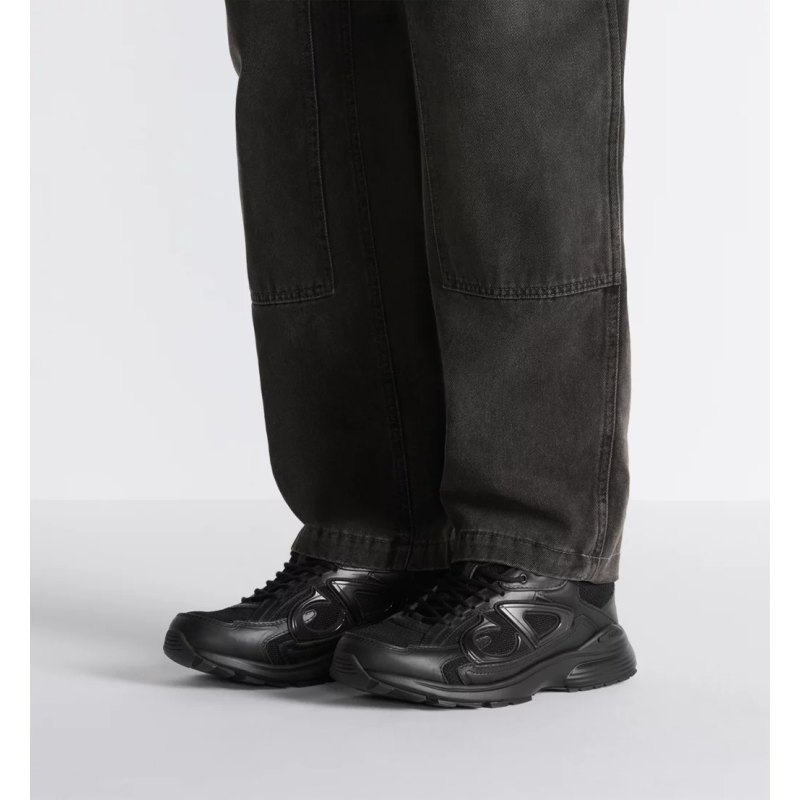 B30 Countdown Sneaker Black Smooth Calfskin and Black Technical Mesh 3SN279AAD_H900