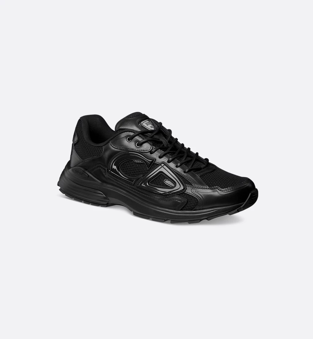 B30 Countdown Sneaker Black Smooth Calfskin and Black Technical Mesh 3SN279AAD_H900