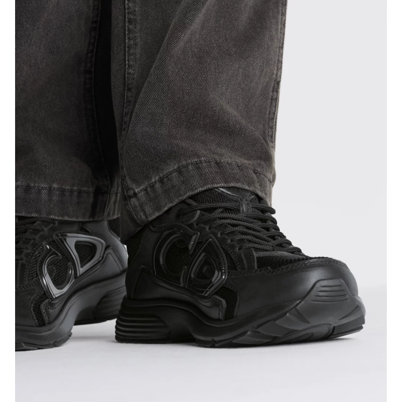 B30 Countdown Sneaker Black Smooth Calfskin and Black Technical Mesh 3SN279AAD_H900