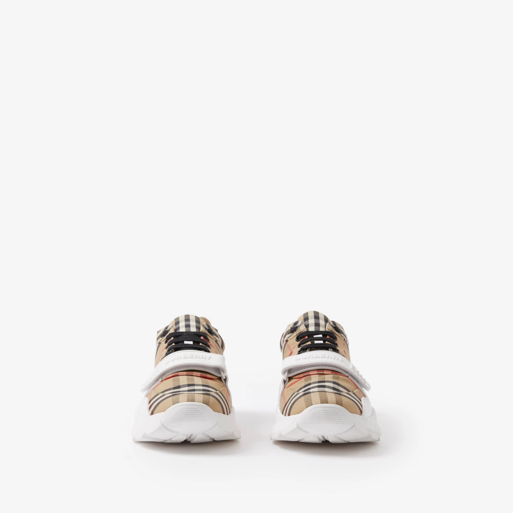 Burberry Check, Suede and Leather Sneakers