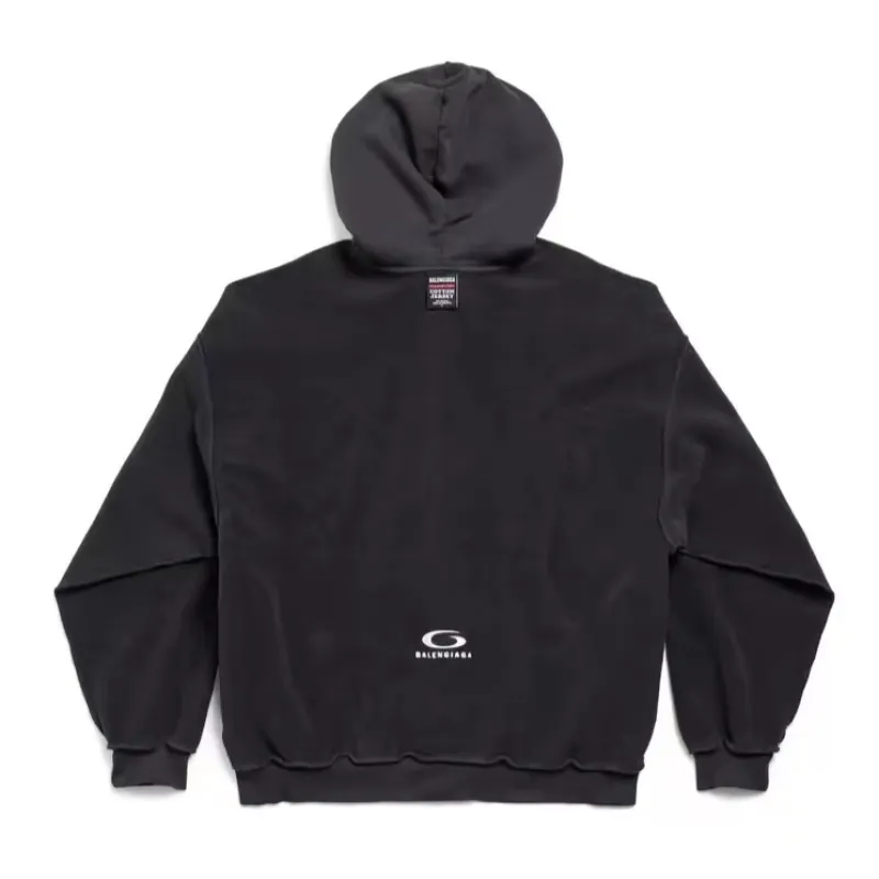 BALENCIAGA Black Inside Out Loop Sports Icon Zip Hoodie