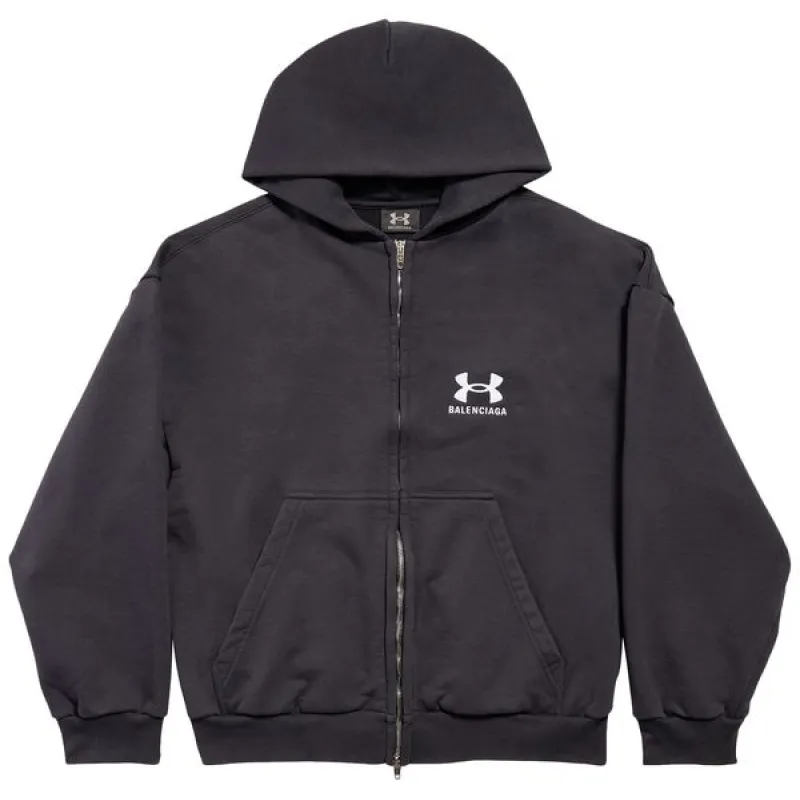Balenciaga x Under Armour Zip Up Hoodie 'Black/White'