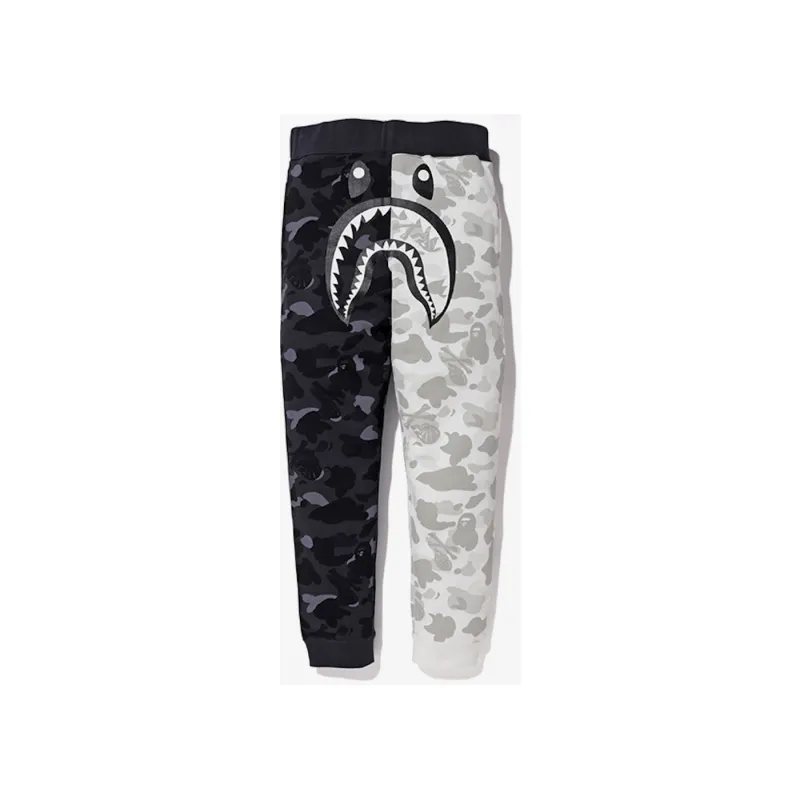 BAPE x Neighborhood Split Camo Shark Sweatpants Black/White