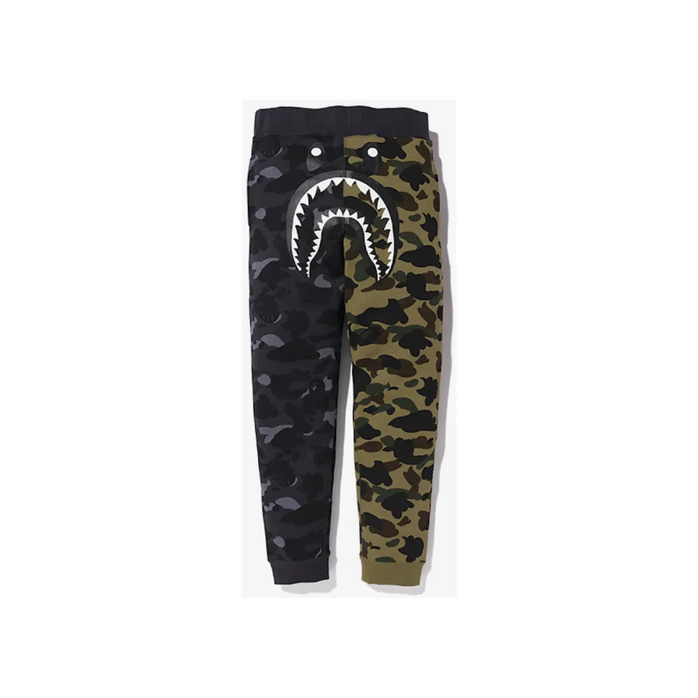 BAPE x Neighborhood Split Camo Shark Sweatpants Black/Green